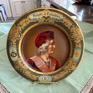 Antique Knights of Columbus Decorative Plate